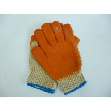 Guantes de seguridad de goma, hechos de algodón, (LG003)